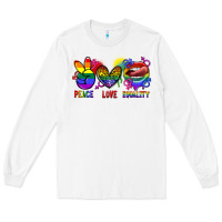 White Peace love equality Long Sleeve Tee - FaDigitalArtStudio