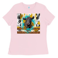 Bubblegum Pink black angus Ladies Tee - TumblerDesignByShophia