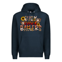 Navy Busy Raising Ballers Premium Hoodie - CowhideDigitalArt