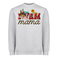 Heather Grey farm mama with pigs Heavyweight Sweatshirt - Artiststas