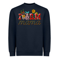 Navy farm mama with pigs Heavyweight Sweatshirt - Artiststas