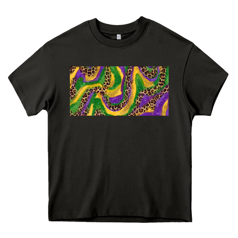 Mardi Gras Colors With Leopard Heavy Core Tee by RanaPortraitStore | Teevron