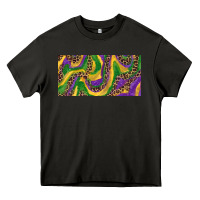 Asphalt Mardi gras colors with leopard Heavy Core Tee - RanaPortraitStore