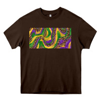 Chocolate Brown Mardi gras colors with leopard Heavy Core Tee - RanaPortraitStore