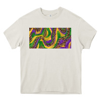 Cream Mardi gras colors with leopard Heavy Core Tee - RanaPortraitStore
