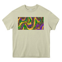 Mossy Mardi gras colors with leopard Heavy Core Tee - RanaPortraitStore