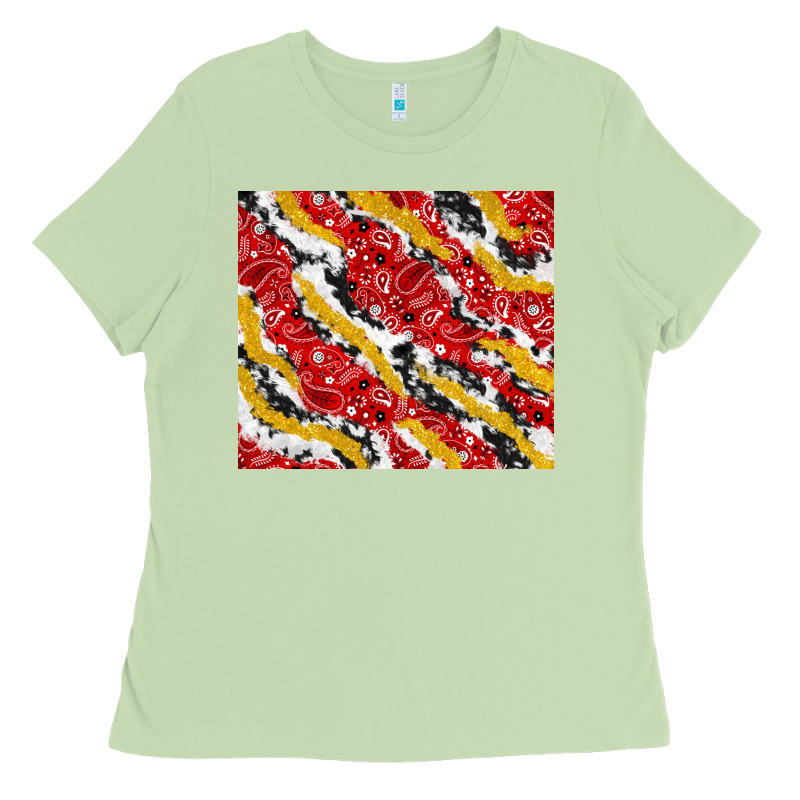 Bandana And Cowhide Pattern Ladies Tee by TumblerDesignByShophia | Teevron