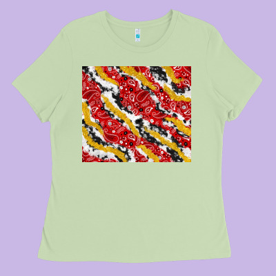 Bandana And Cowhide Pattern Ladies Tee Designed By Tumblerdesignbyshophia