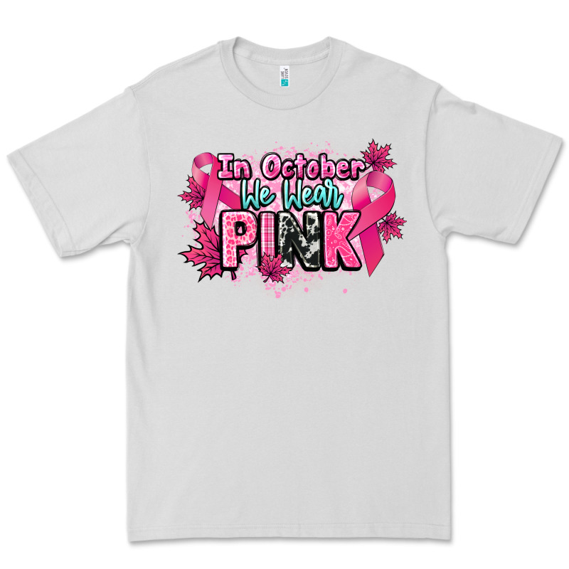 In October We Wear Pink Cancer Awareness Premium Tee by HowdyJamesFarm | Teevron