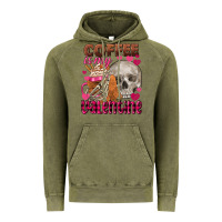 Vintage Olive Coffee is my Valentine skull Vintage Hoodie - FaDigitalArtStudio