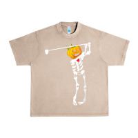 French Oak Golf Skeleton Pumpkin Halloween Shirt Urban Heavy Tee - maiPhamDesign