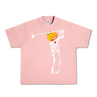 Salmon Golf Skeleton Pumpkin Halloween Shirt Urban Heavy Tee - maiPhamDesign
