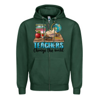 Sports Green teachers change the world Zipper Hoodie - BarkalooDesign