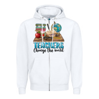 White teachers change the world Zipper Hoodie - BarkalooDesign