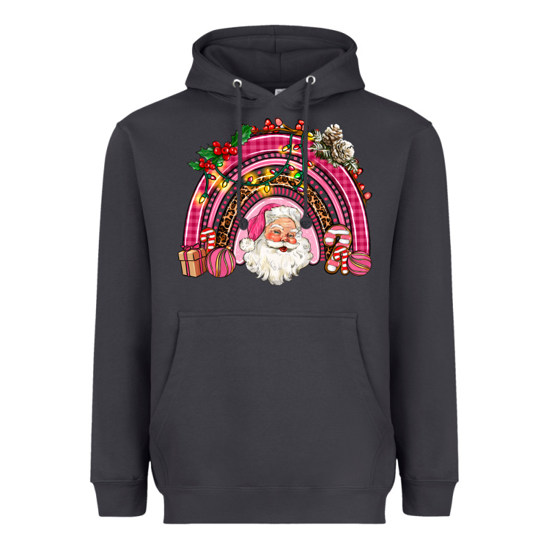 Pink Christmas Rainbow Heavyweight Hoodie by AdoDesignShop | Teevron