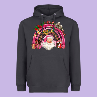 Pink Christmas Rainbow Heavyweight Hoodie Designed By Adodesignshop