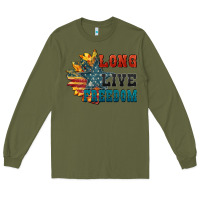 Army Green Long live freedom Long Sleeve Tee - FaDigitalArtStudio