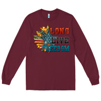 Burgundy Long live freedom Long Sleeve Tee - FaDigitalArtStudio