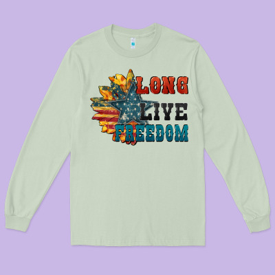 Long Live Freedom Long Sleeve Tee Designed By Fadigitalartstudio