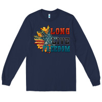 Navy Long live freedom Long Sleeve Tee - FaDigitalArtStudio