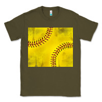 Army Green distressed softball pattern Classic Tee - TumblerDesignByShophia