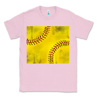 Bubblegum Pink distressed softball pattern Classic Tee - TumblerDesignByShophia