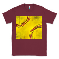 Distressed Softball Pattern Classic Tee | Teevron