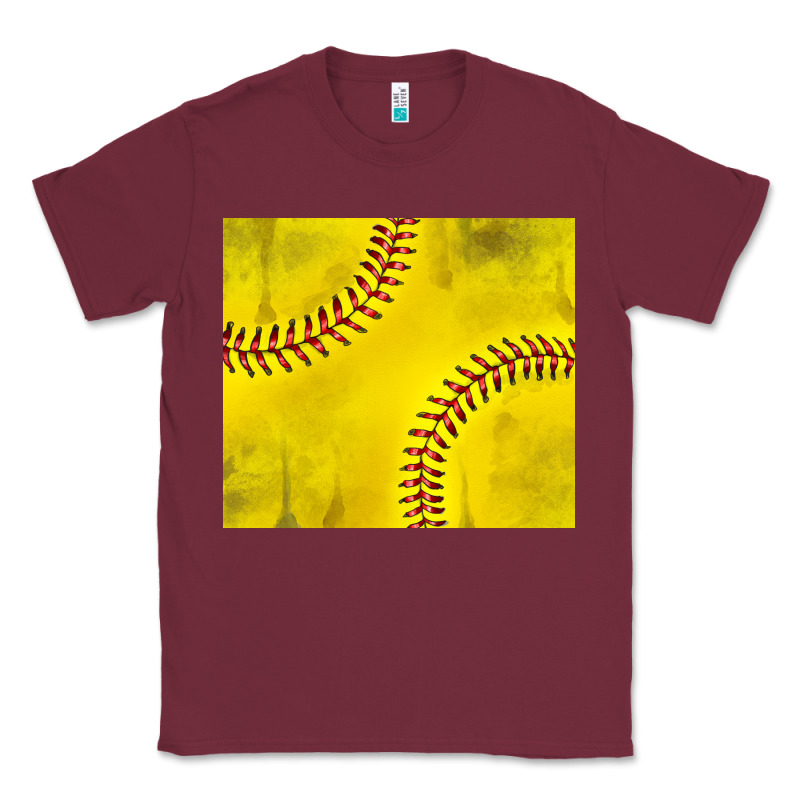 Distressed Softball Pattern Classic Tee by TumblerDesignByShophia | Teevron