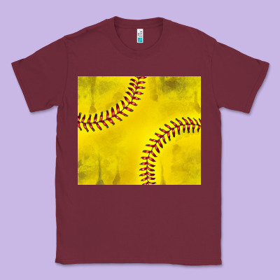 Distressed Softball Pattern Classic Tee Designed By Tumblerdesignbyshophia