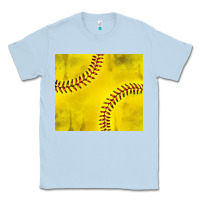 Dusty Blue distressed softball pattern Classic Tee - TumblerDesignByShophia