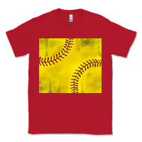 Red distressed softball pattern Classic Tee - TumblerDesignByShophia