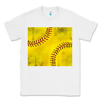 White distressed softball pattern Classic Tee - TumblerDesignByShophia