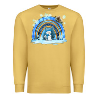 Antique Gold winter   rainbow and snowman Premium Sweatshirt - AdoDesignShop