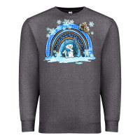 Charcoal Heather winter   rainbow and snowman Premium Sweatshirt - AdoDesignShop