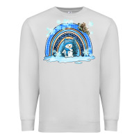 Dove Grey winter   rainbow and snowman Premium Sweatshirt - AdoDesignShop