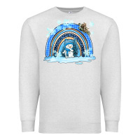 Oatmeal Heather winter   rainbow and snowman Premium Sweatshirt - AdoDesignShop