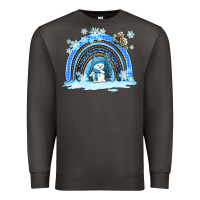 Smoke winter   rainbow and snowman Premium Sweatshirt - AdoDesignShop
