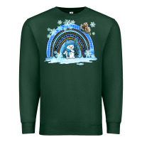 Sports Green winter   rainbow and snowman Premium Sweatshirt - AdoDesignShop