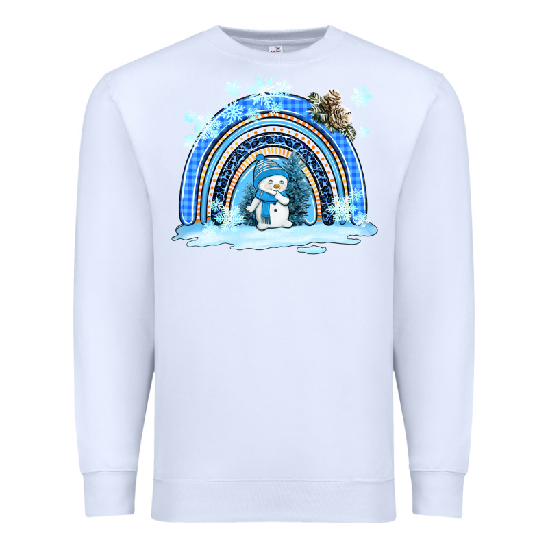 Winter   Rainbow And Snowman Premium Sweatshirt by AdoDesignShop | Teevron