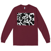 Burgundy distressed black glitter cowhide pattern Long Sleeve Tee - RanaPortraitStore