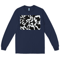 Navy distressed black glitter cowhide pattern Long Sleeve Tee - RanaPortraitStore