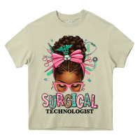Mossy Surgical Technologist Afro Messy Bun Heavy Core Tee - texasbilliewilder