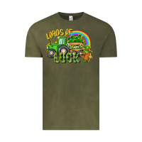 Vintage Olive Loads of luck tractor Vintage Tee - CowGirlArtShop