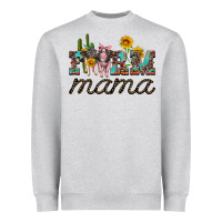 Heather Grey farm mama with baby pigs Heavyweight Sweatshirt - Artiststas