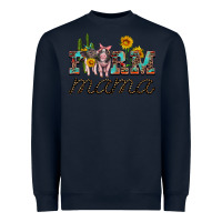 Navy farm mama with baby pigs Heavyweight Sweatshirt - Artiststas