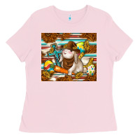 Bubblegum Pink western bunny Ladies Tee - TumblerDesignByShophia