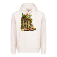Pale Pink Christmas Boots Premium Hoodie - CowhideDigitalArt