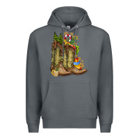 Rock Christmas Boots Premium Hoodie - CowhideDigitalArt