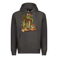 Smoke Christmas Boots Premium Hoodie - CowhideDigitalArt