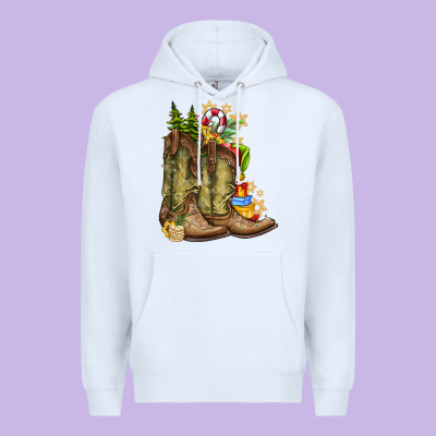 Christmas Boots Premium Hoodie Designed By Cowhidedigitalart